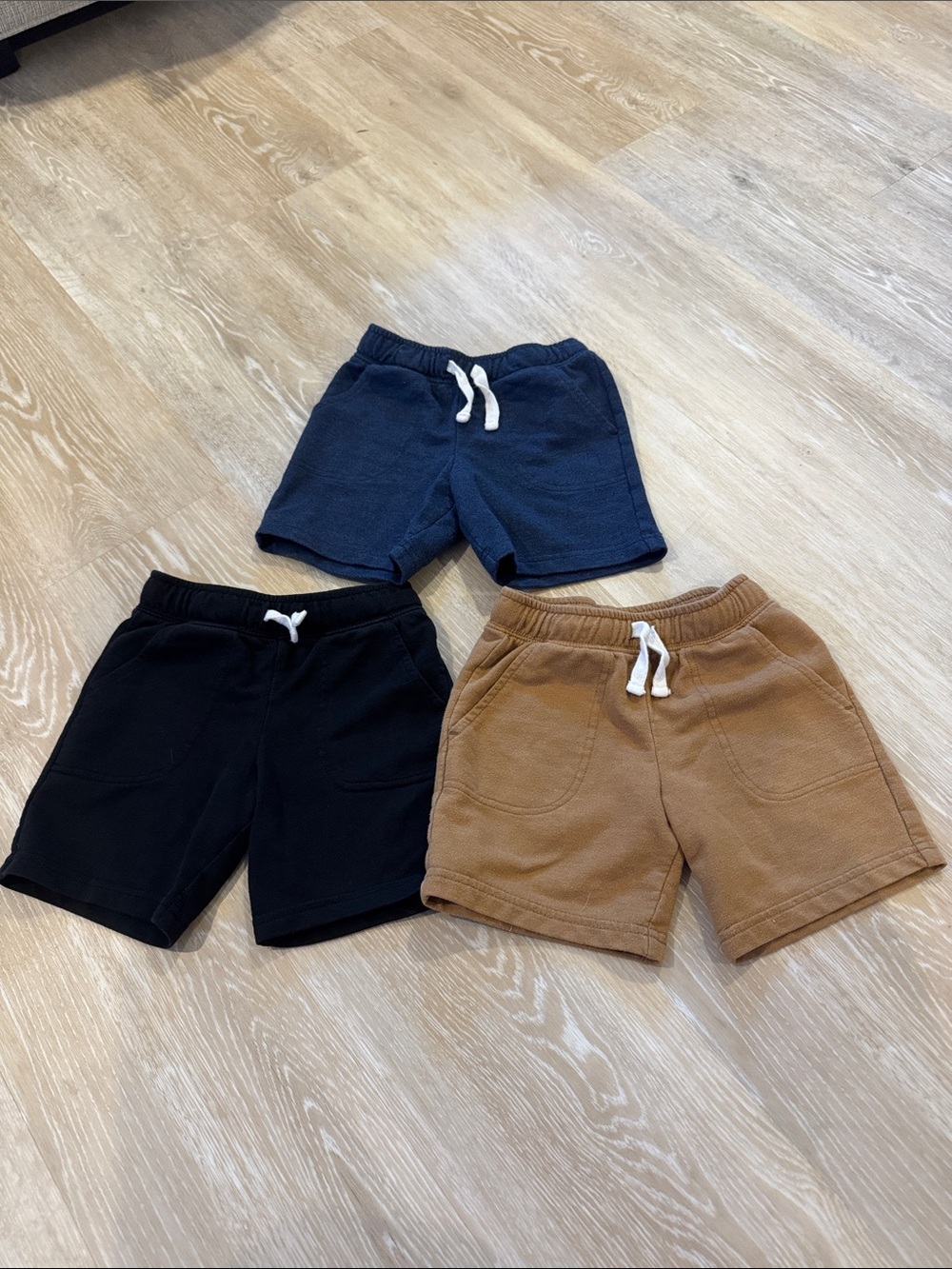 BUNDLE - Cat & Jack Pull-On Shorts w/ Stretch Waistband - Sz 4T - Black,Navy,Tan
